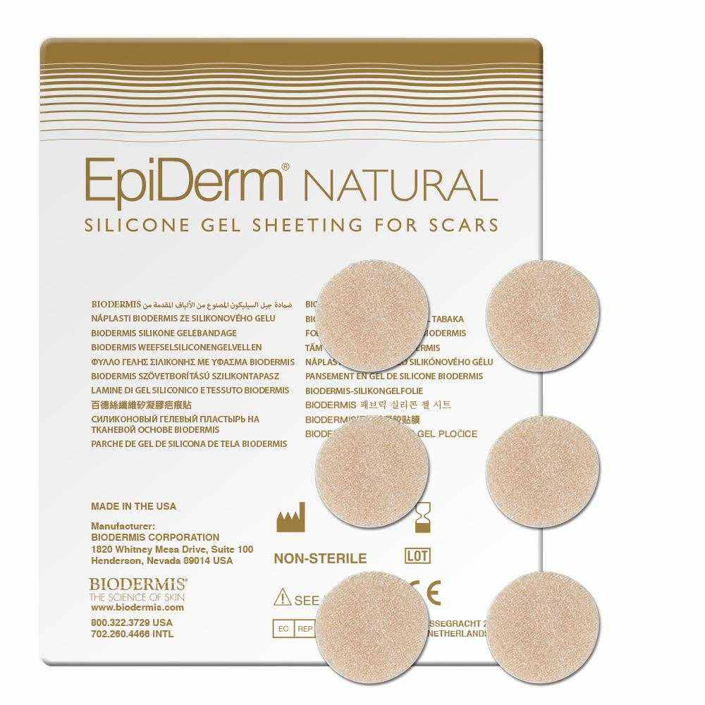 Narbenpflaster Silikon Rund 1,9cm (1x6 St.) Epiderm Natural | BIODERMIS - Biodermis